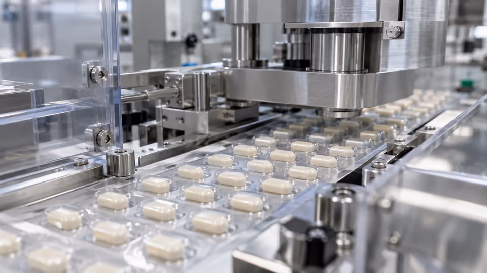 Containers passing through an automated production line